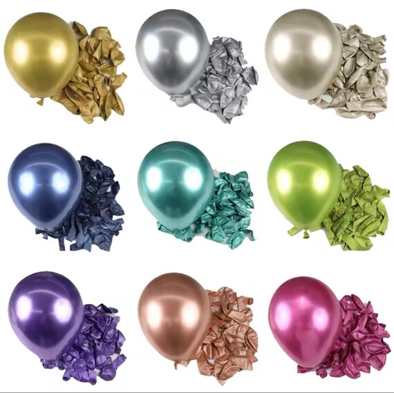Metallic Large Balloons Multicoloured Chrome Balloons Single Helium Balloons Party Balloons Chrome Latex Balloons Birthday Balloons Etsy UK