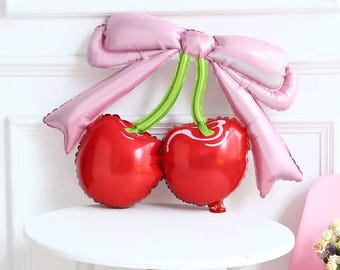 Red Cherry Foil Balloon: Summer Party Decoration
