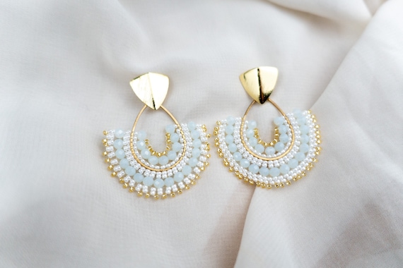 Boucles D'oreilles Longues Pendantes Perles De Verre Noires - Hippie & Bohème By Petits Hauts