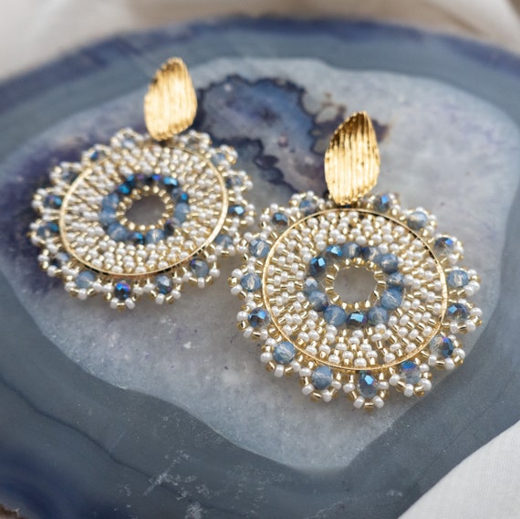 BESAME | 18 Karat vergoldeter Perlenohrring, Brautschmuck, Brautohrring, Ohrringe weiß gold