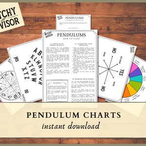 Pendulum Board, digital download, printable charts, Baby Witch Witchcraft, Printable Grimoire Pages for Witches, Book of Shadows