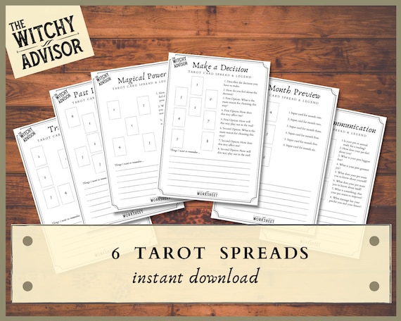 Printable Tarot Card Spreads Instant Download of 6 Tarot - Etsy