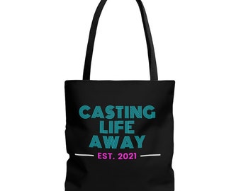 Casting Life Away Navy Tote Bag