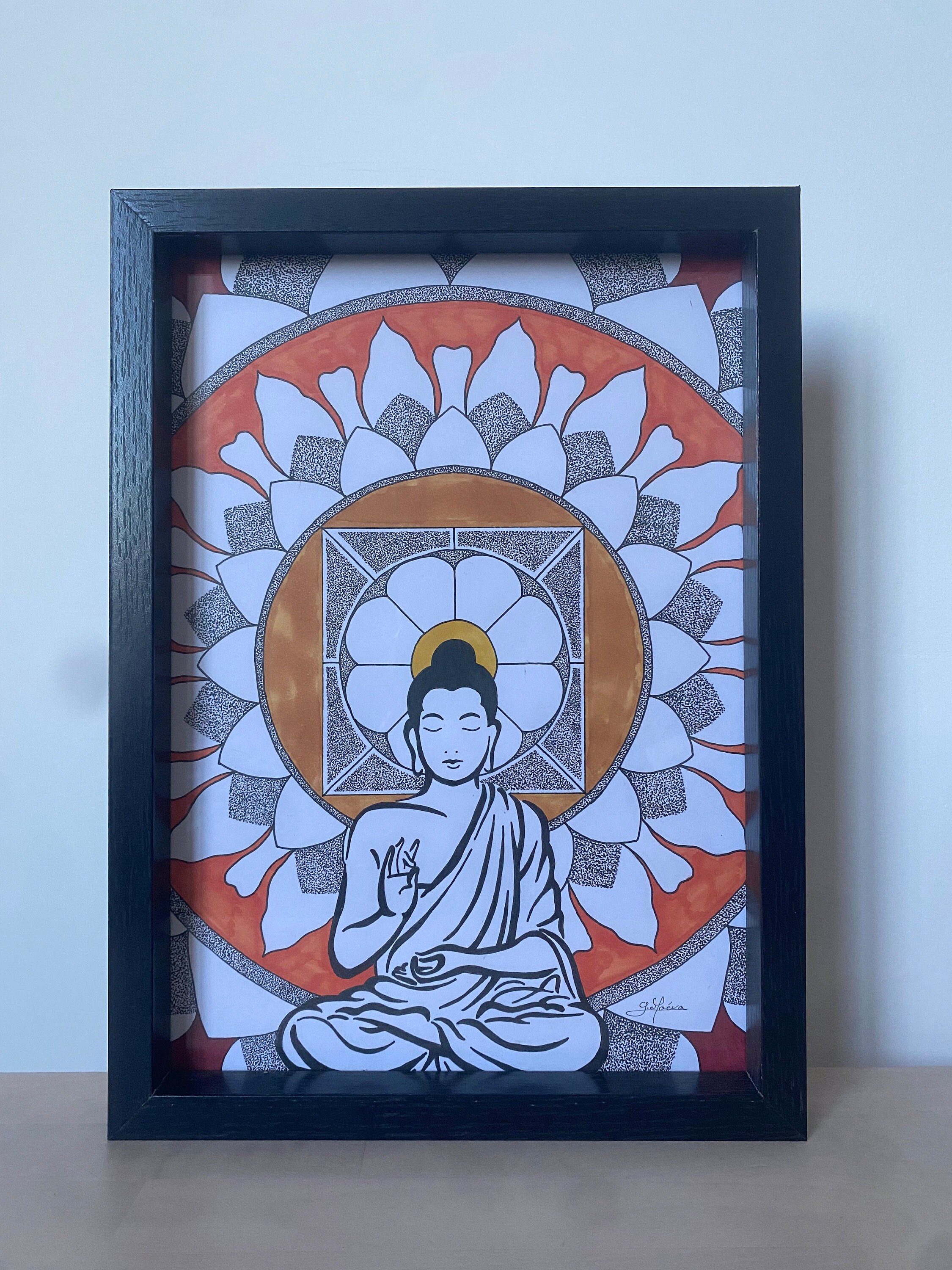 Dessin Bouddha et Mandala en Dotwork