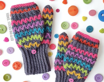 Convertible fingerless mittens crochet pattern | Flip top mittens crochet pattern | Pick and Mix mittens crochet pattern | Glittens crochet