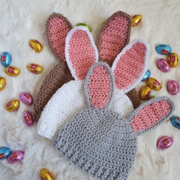 Bunny hat crochet pattern | Baby bunny hat crochet pattern | Baby easter hat pattern crochet | bunny beanie hat crochet pattern