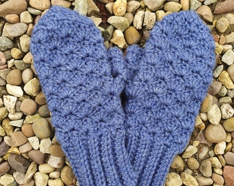 Chunky crochet mitten pattern | Adult sized crochet mitten pattern | Ladies crochet mitten pattern | Crochet mitten PDF