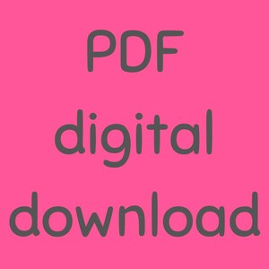 Op de afbeelding: Roze achtergrond met de tekst "PDF digitale download" in donkergrijs.