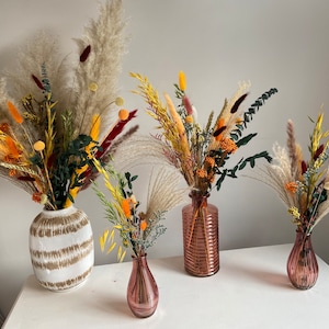 NAOMI | Green, Orange, Cream colourful dried flowers. Home decor, Table centre piece, wedding, 70s, Natural Easter Easter Wicked Easter
