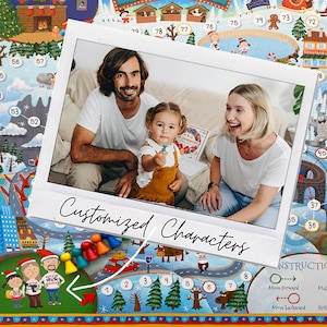 Personalized Christmas Adventure Board Game: Custom Family Game Night