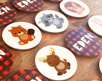 Passendes Spiel für Tiere, passendes Kartenspiel, Montessori Spielzeug, personalisiertes Memory-Spiel, Kleinkind Spielzeug, Waldtiere, Geschenk für Enkel