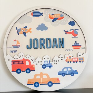 Wooden Nursery Sign Custom Name Sign Baby Boy 15” Round Wooden Name Sign Nursery Name Sign Boy Nursery Decor Name Sign