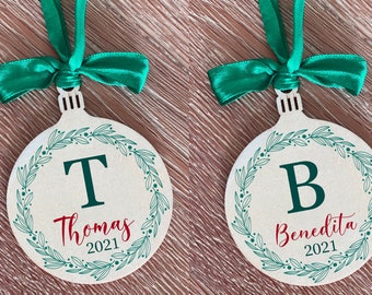 2023 Christmas Ornament Gifts for Friends Personalized Ornament Custom Initial Ornament Monogram Ornament