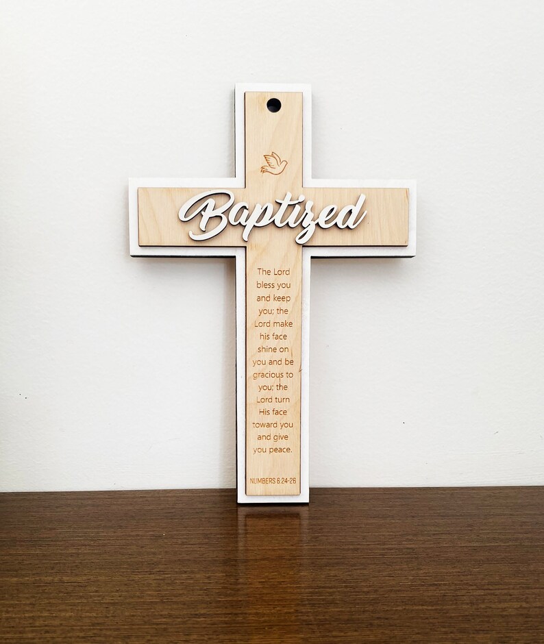 Wooden Crucifix Engraved, Baptism Gift, Christening Gift, Baby Boy ...