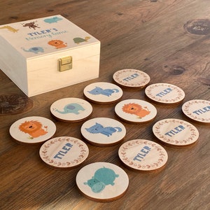 Gioco di memoria in legno Giocattoli e giochi Regali personalizzati per bambini Carte abbinate Giocattoli Montessori in legno Giocattoli didattici per bambini piccoli Carte animali
