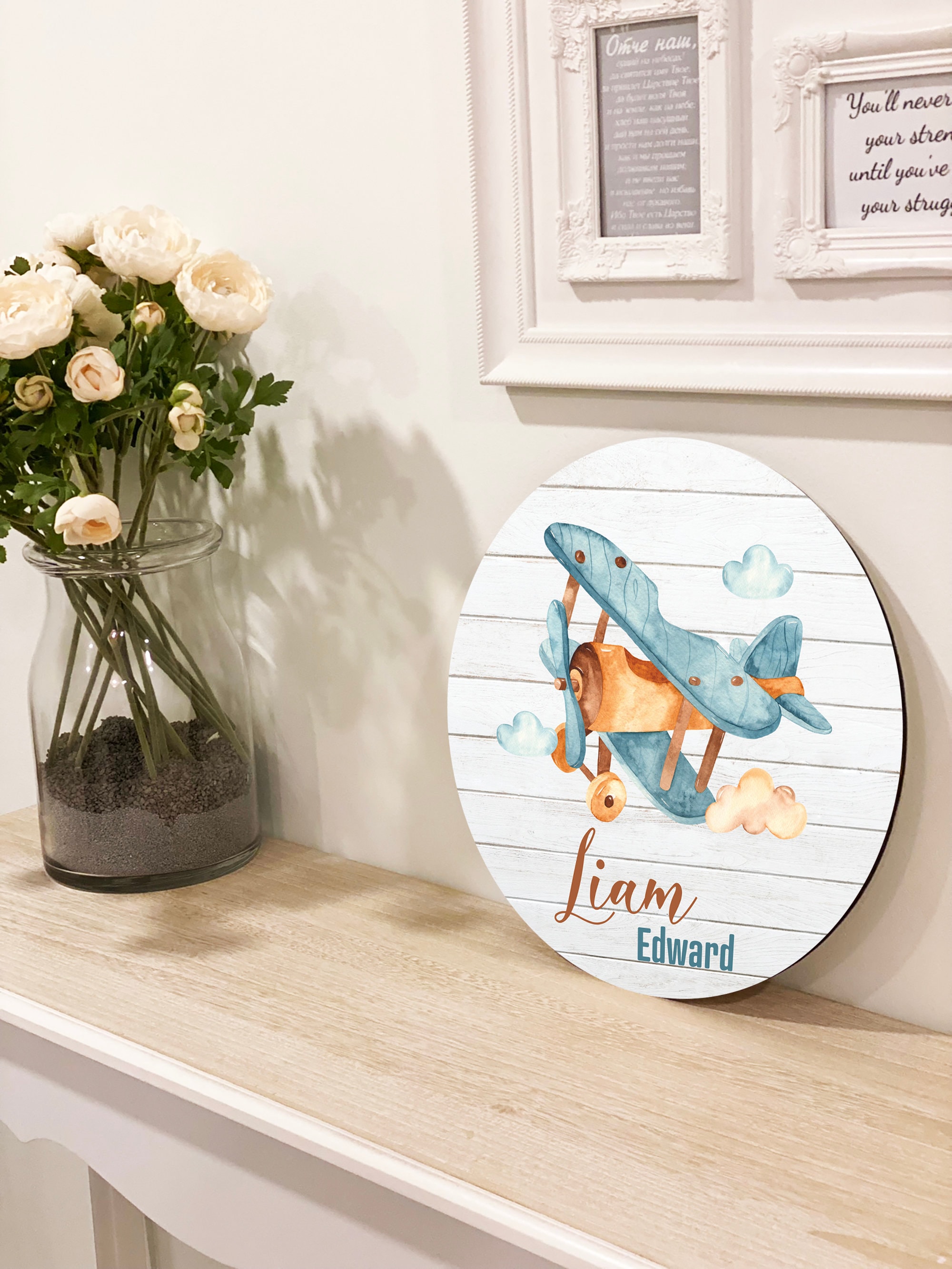 Baby Name Rounds Nursery Name Sign, Wooden Name Sign, Newborn Photo Prop, Baby Shower ...