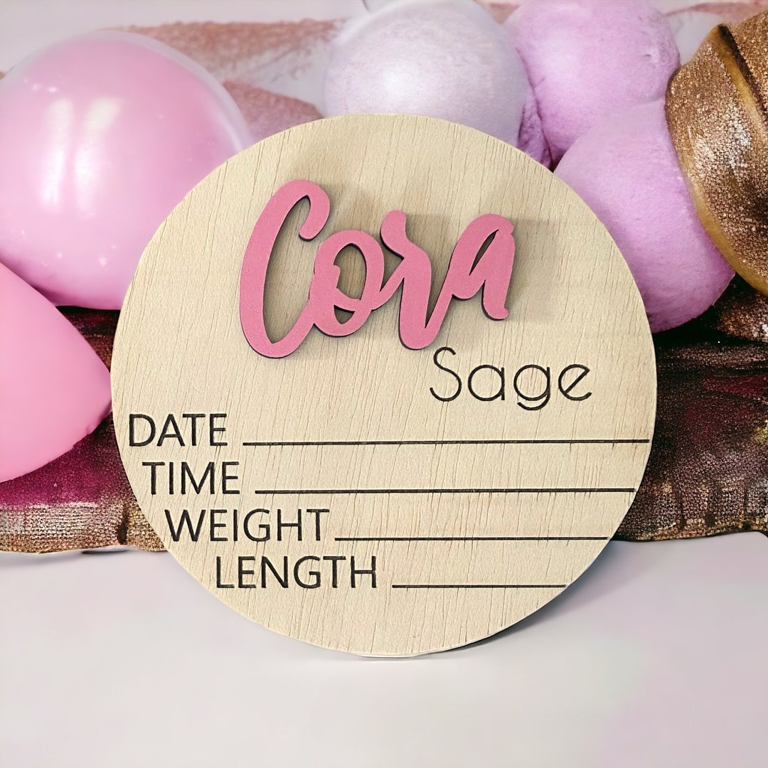 Baby Shower Gift, Announcement Sign With Birth Stats, Wood Sign for ...