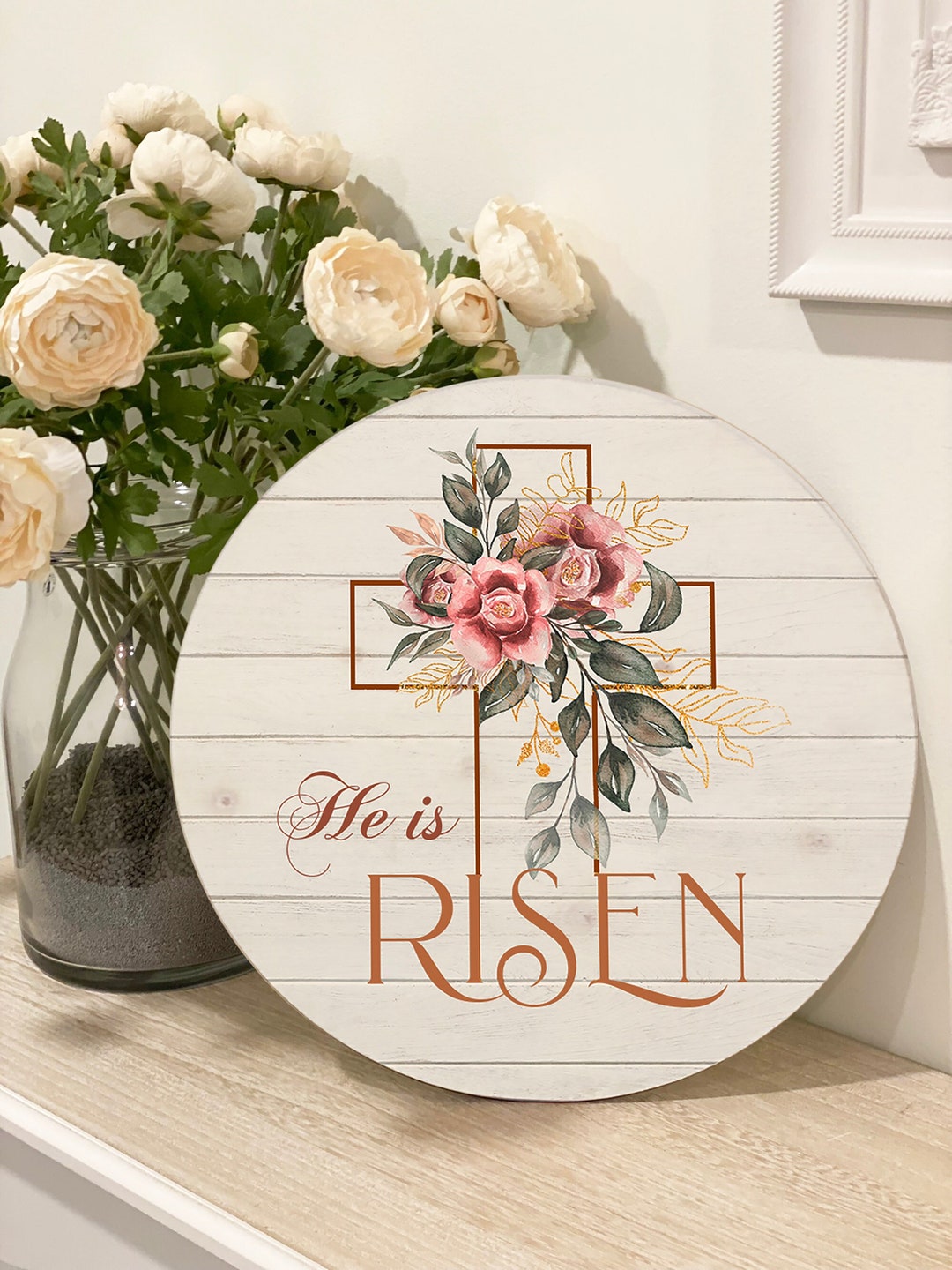 Christian Wall Art, He is Risen Sign, Easter Signs, Easter Wood Sign ...