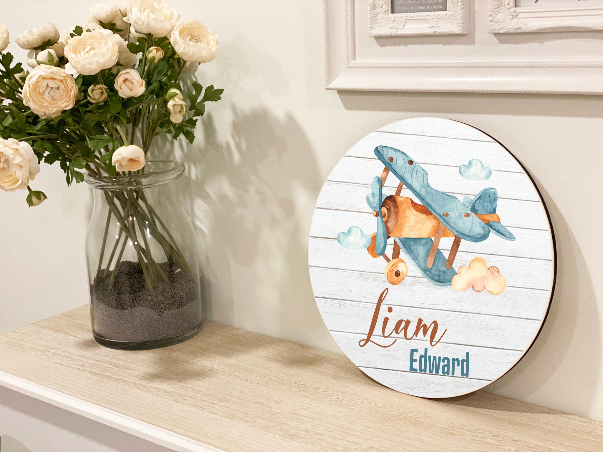 Baby Name Rounds Nursery Name Sign, Wooden Name Sign, Newborn Photo Prop, Baby Shower ...