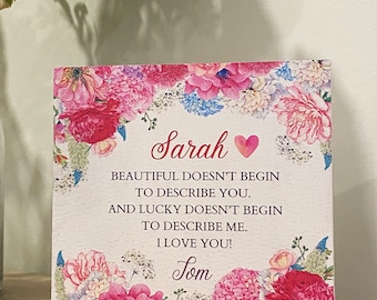 Personalisiertes Blumen Holzschild: Valentinstag Frau Geschenk