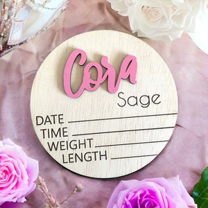 Hospital Sign, Baby Announcement Sign With Birth Stats, Wood Sign for Name Reveal, Baby Name Reveal, Personalized Baby Name Sign Boy Girl