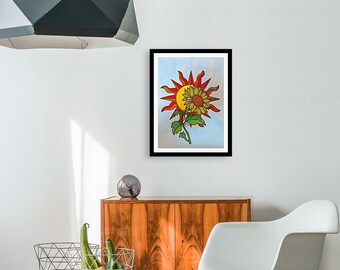 Sunflower - Purely traditional and handmade, Fusion of India's famous traditional painting- For wall decor