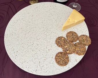 Large Stone Lazy Susan: 60cm Handmade Terazzo-Style Serving Platter (Chamonix)