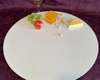 Large 60 cm White Turntable - Handmade Serving Platter - Unique Home Decor (Everest)
