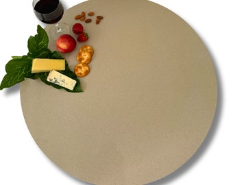 Lazy Susan 60 cm - Tan Stone Turntable - Handmade Serving Platter - Unique Home Decor - Lovely Gift -Flax