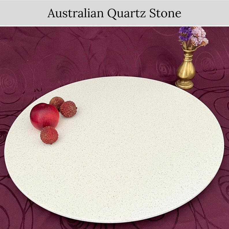 white and grey lazy susan