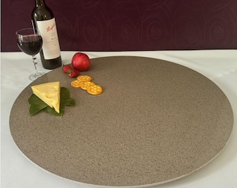 Lazy Susan 60 cm - Brown Stone Turntable - Handmade Serving Platter - Unique Home Decor - Hacienda