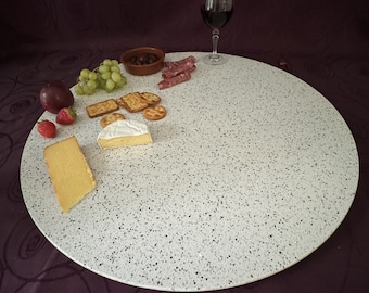 Lazy Susan 60 cm - Striking Speckled Stone Turntable - Handmade Rotating Platter - Unique Home Decor (Vegas)