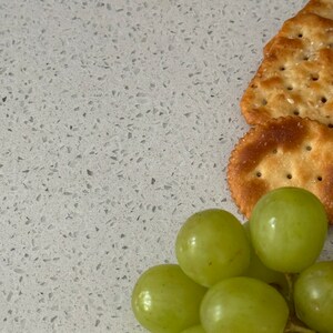 close-up of quartz stone lazy susan turntable