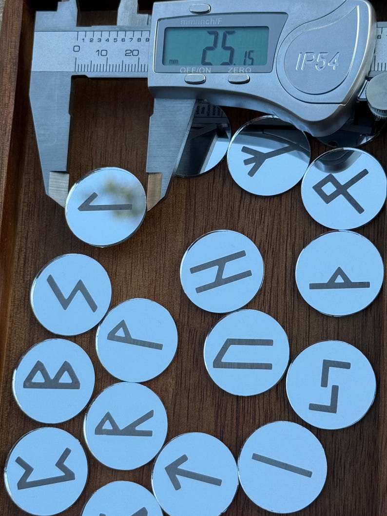 Elder Futhark Runes Engraved on 25 MM Sized Mirrors - Etsy Canada