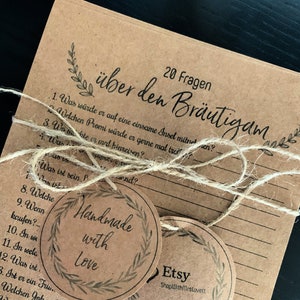 20 Fragen über den Bräutigam JGA Spiel Spiel für | Etsy