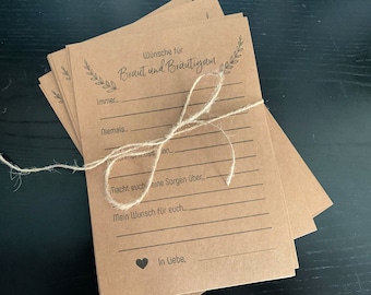Wishes for bride and groom, JGA game, game for bachelor party and wedding - 'Rustic Edition"