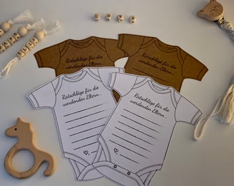 Advice for the parents-to-be - game for baby showers, baby game for expectant mothers