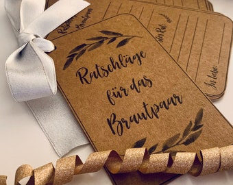 Ratschläge für das Brautpaar, Spiel für Hochzeiten und Junggesellenabschiede