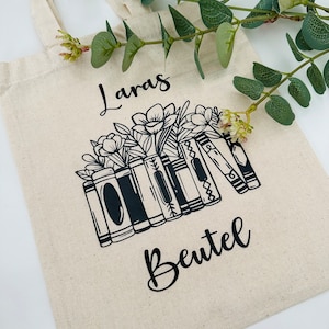 Baumwolltasche Bücher Beutel Personalisiert, Tragetasche für Bücher, Geschenk