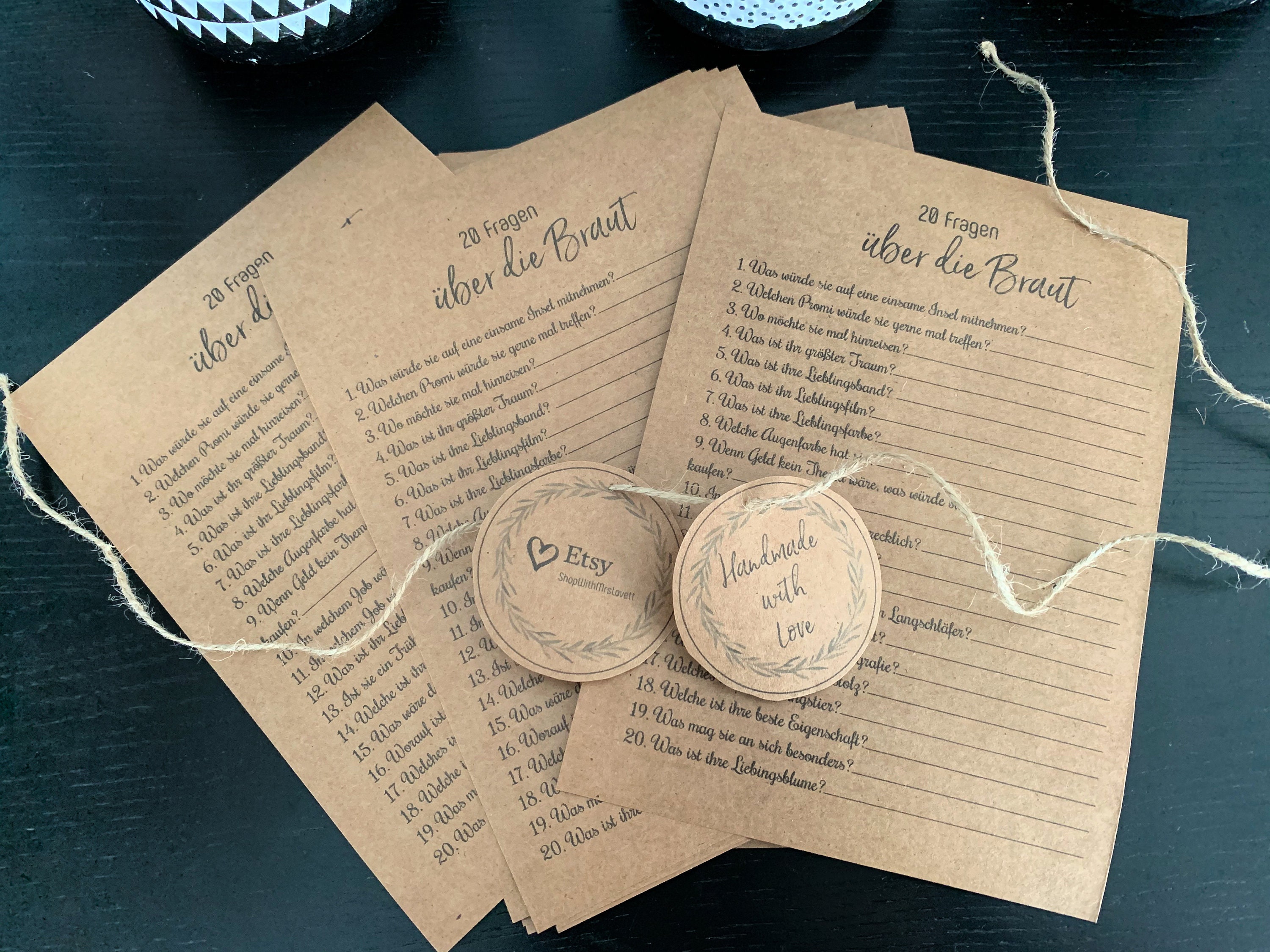 20 Fragen über die Braut, JGA Spiel, Spiel für Junggesellenabschied und Hochzeit Etsy.de