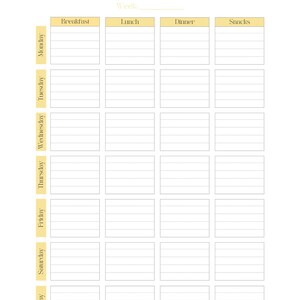 Printable Weekly Meal Planner | Minimalist Meal Plan | Healthy Meal Plan | Instant Download | Weekly Menu Planner | Simple Meal Plan