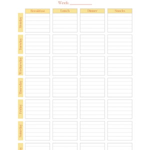 Afdrukbare wekelijkse maaltijdplanner | Minimalistisch maaltijdplan | Gezond maaltijdplan | Direct downloaden | Weekmenuplanner | Eenvoudig maaltijdplan