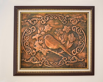 Sparrow bird  Handmade Copper Decor Framed wall Decor Living room decoration Bird lover gifts, Copper anniversary