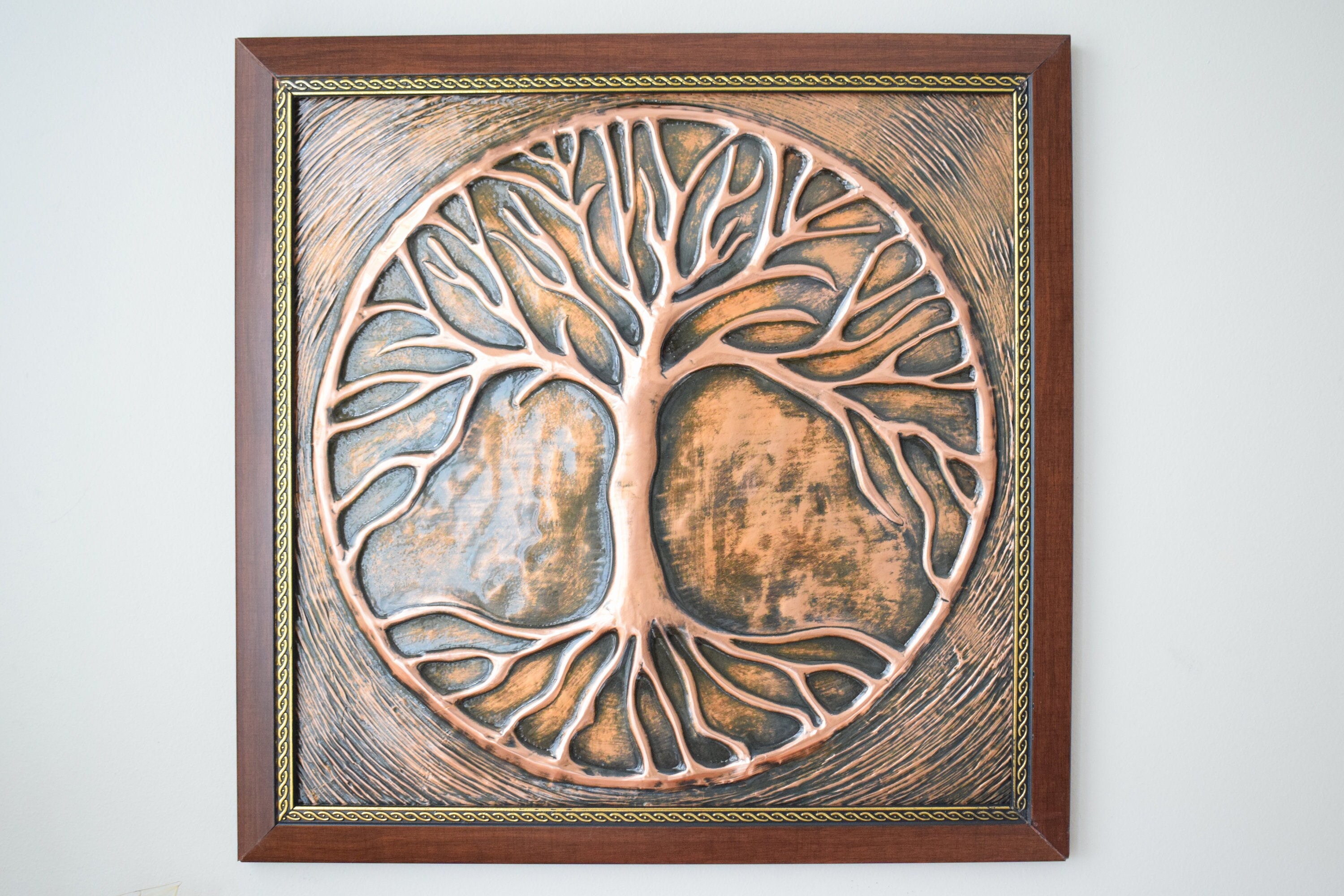 Copper Tree of Life Wall Art Modern Living Room Wall Decor - Etsy