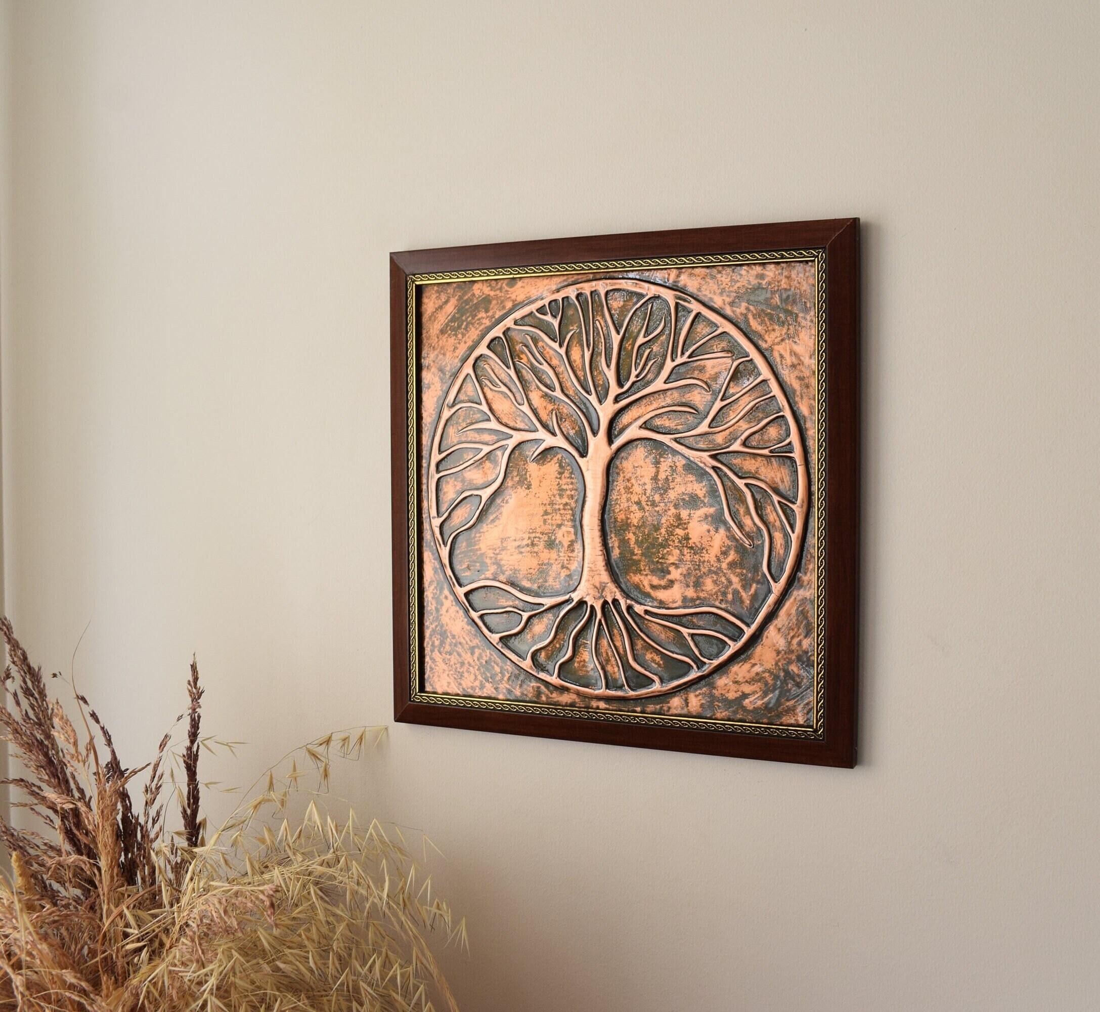 Tree of Life Wall Art Copper Home Decor Handmade Rustic Metal Artwork ...
