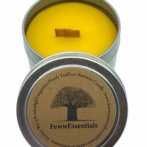 FewwEssentials Tangerine+Peach Tea Beeswax Candle