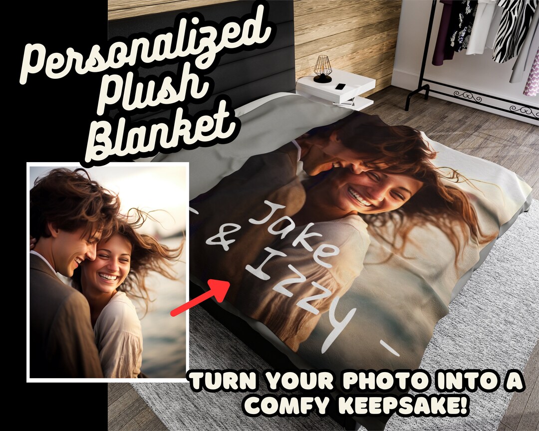 Personalized Plush Blanket Custom Photo Blanket Customizable Etsy