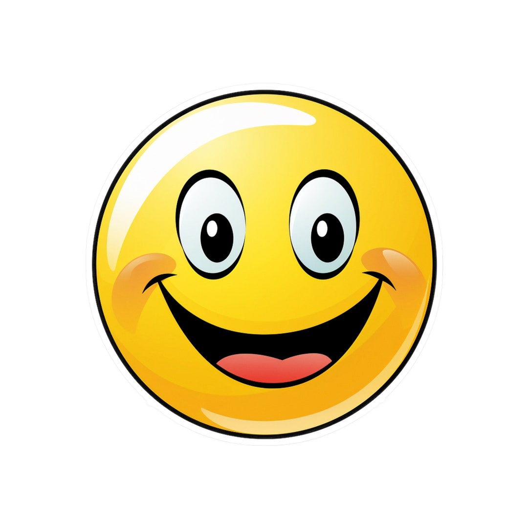 Smiley Face Vinyl Sticker Emoji Vinyl Cutout Smile Vinyl Etsy