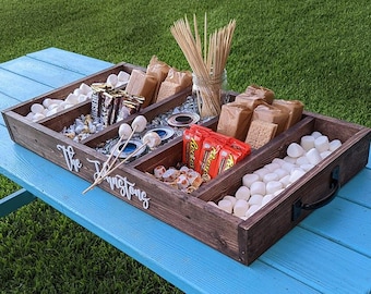 Rustic Wood Smores Station, Smores Tray, S'mores Bar, Wedding S'mores Station, S'mores Party Station, Smores Station, S'more Love