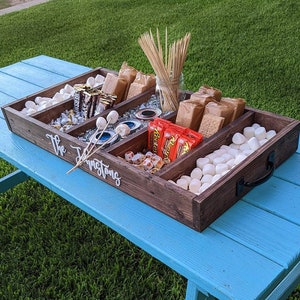 Rustic Wood Smores Station, Smores Tray, S'mores Bar, Wedding S'mores Station, S'mores Party Station, Smores Station, S'more Love
